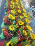 tafelstukjes met zonnebloem