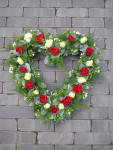 rouwhart rood/wit