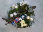 krans op schaal champagne-wit