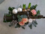 kerststuk champagne-wit