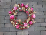 rouwkrans roze ajour