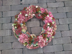 rouwkrans roze ajour
