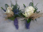 corsages paars-wit