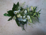 Rouwboeket wit-groen